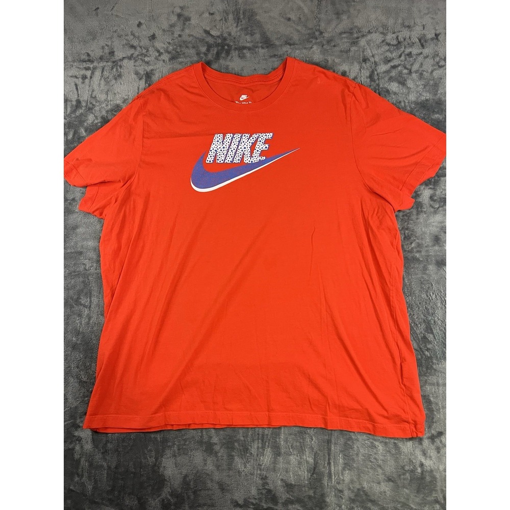 Nike The Nike Tee Men's 3XL Orange Short Sleeve Crew Neck Cotton Logo Tee